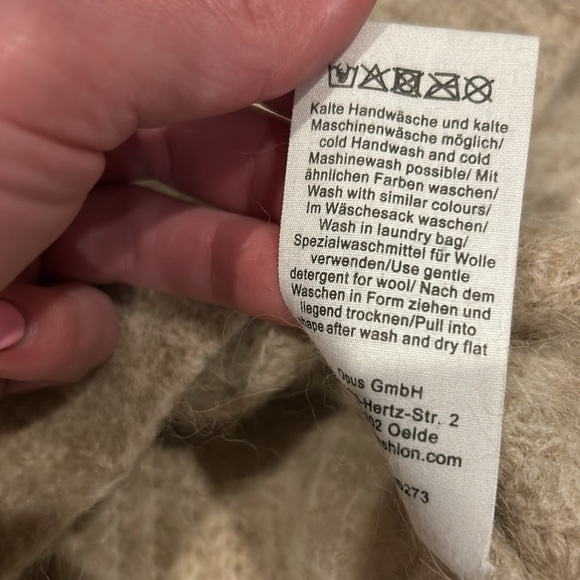 Opus •S• Parja Oatmeal Wool Alpaca Blend Neutral Turtleneck Sweater - Picture 10 of 12